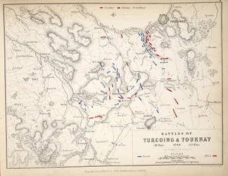 Map of the Battles of Turcoing and Tournay, Published by William Blackwood and Sons